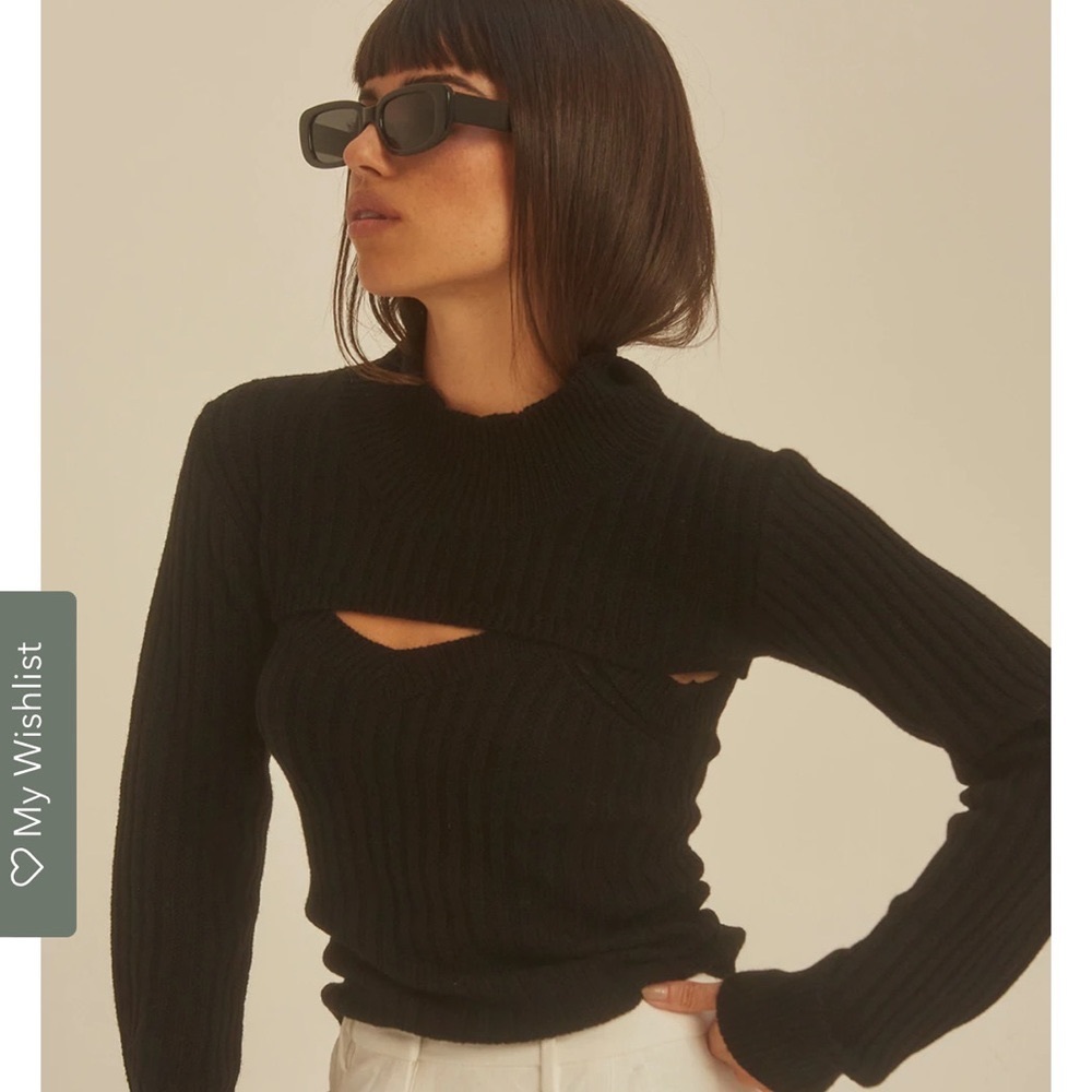 NWT Crescent Two-piece Sweater Top- size XS black